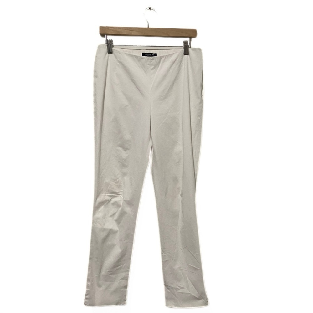 Lafayette 148 White Chrystie High-Rise Workwear Stretch Twill Pants Size 8